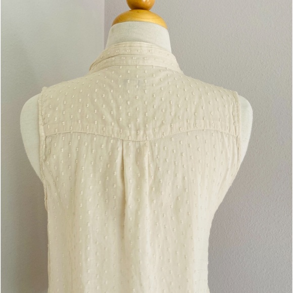 Steven Alan Swiss Dot Sleeveless Top with Collar Tie • Small - Picture 5 of 6